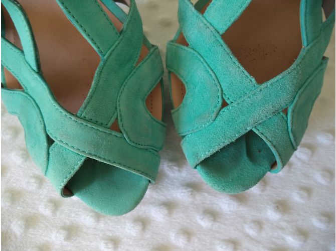 Sandali Zara Turchese in Scamosciato 41 Blu - vista 4
