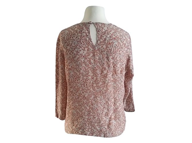 Tara Jarmon Seidenbluse Rosa Orange Creme Pink - Ansicht 2