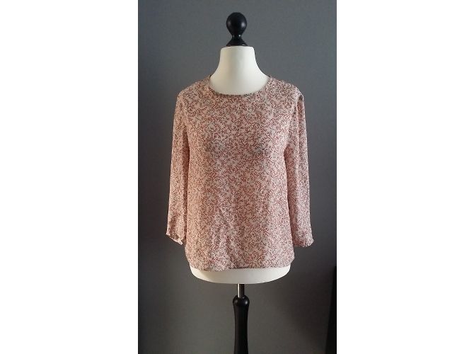 Tara Jarmon Seidenbluse Rosa Orange Creme Pink - Ansicht 3
