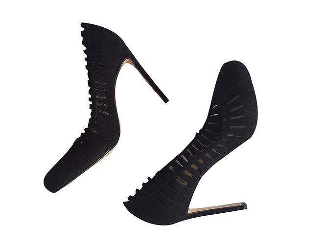 Autre Marque Décolleté in camoscio nero 10,5 cm - vista 2