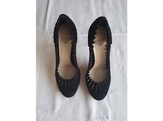 Autre Marque Décolleté in camoscio nero 10,5 cm - vista 4