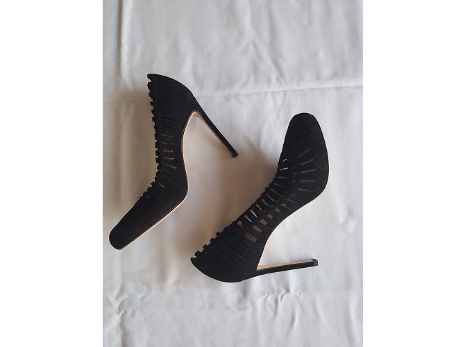 Autre Marque Décolleté in camoscio nero 10,5 cm - vista 5