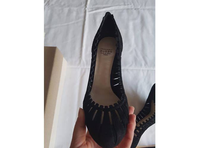 Autre Marque Décolleté in camoscio nero 10,5 cm - vista 6