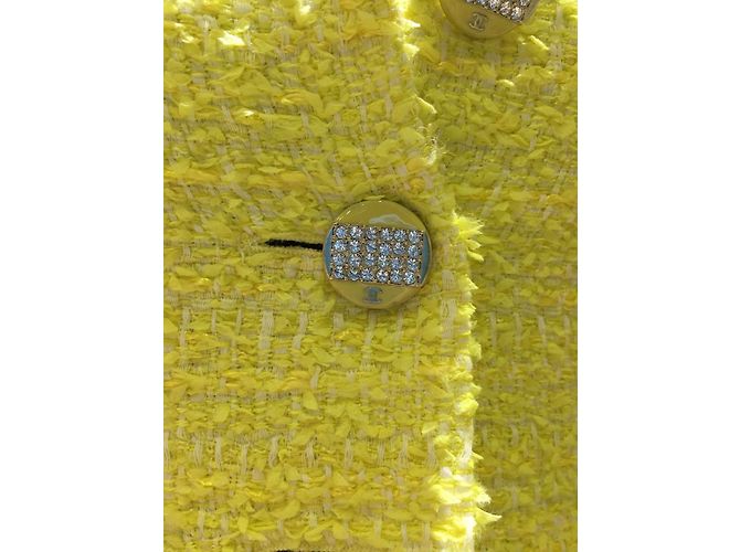 CHANEL TWEED LESAGE JACKET & ROCK SUIT Größe 36 Gelb - Ansicht 3