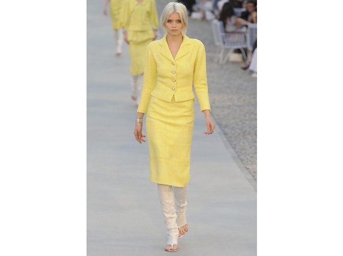 CHANEL TWEED LESAGE JACKET & ROCK SUIT Größe 36 Gelb - Ansicht 8