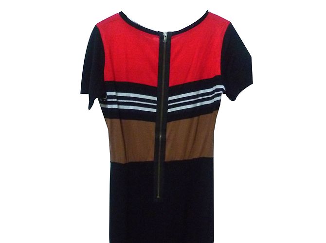 Sandro Vestido corto de algodón con mangas pequeñas.. Multicolor - vista 2