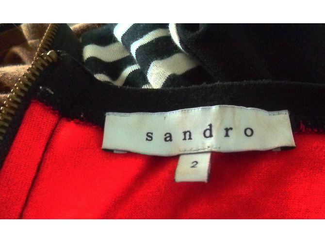 Sandro Vestido corto de algodón con mangas pequeñas.. Multicolor - vista 5