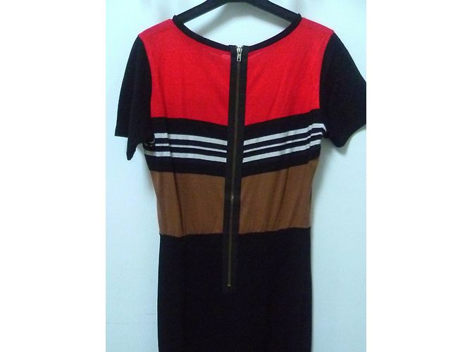Sandro Vestido corto de algodón con mangas pequeñas.. Multicolor - vista 8