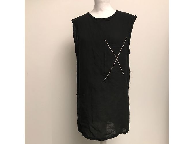 Minivestido negro Filles à Papa de algodón con piedras Swarovski - vista 3