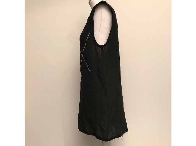 Minivestido negro Filles à Papa de algodón con piedras Swarovski - vista 4