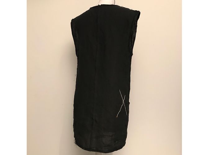 Minivestido negro Filles à Papa de algodón con piedras Swarovski - vista 5