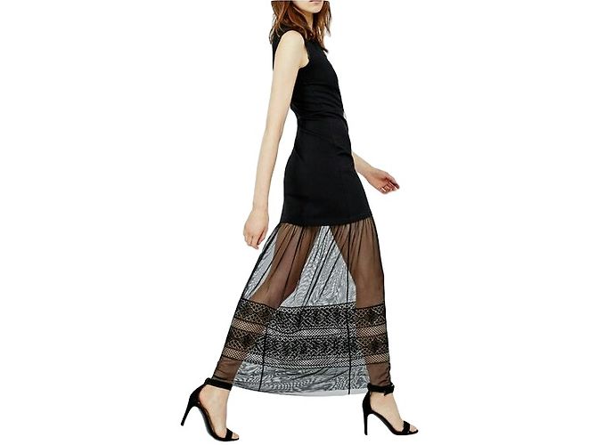 Vestido Maje Raisin Negro de Encaje - vista 2