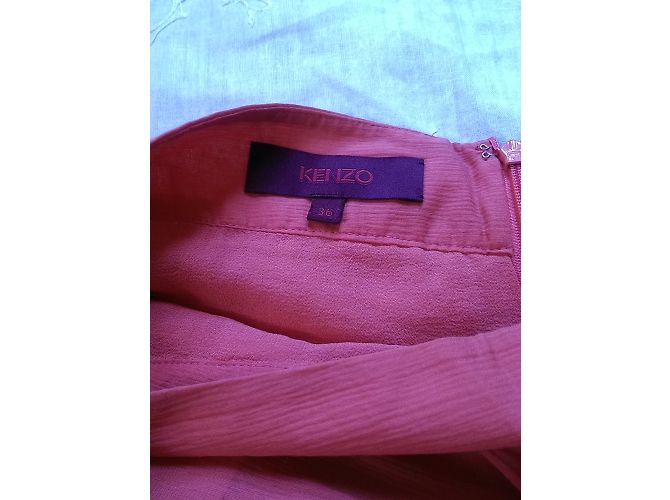 Falda Kenzo Coral de Seda y Algodón con Pompones - vista 5