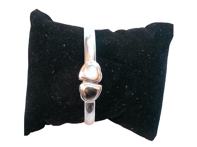 Bracciale Rigido Saint Laurent in Argento con Cuori - vista 2