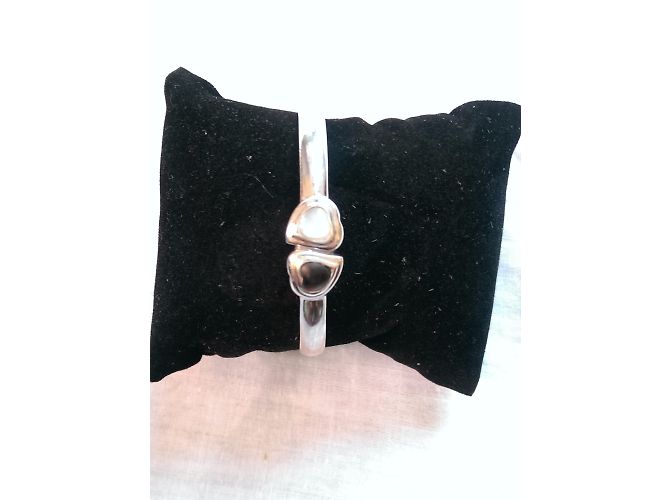 Bracciale Rigido Saint Laurent in Argento con Cuori - vista 3
