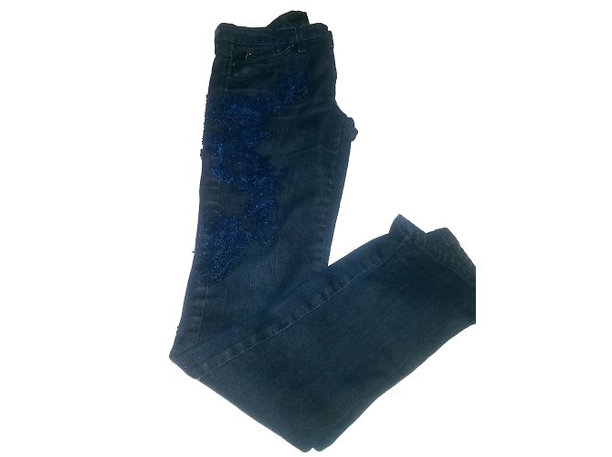 Jeans Just Cavalli bordados azules - vista 2