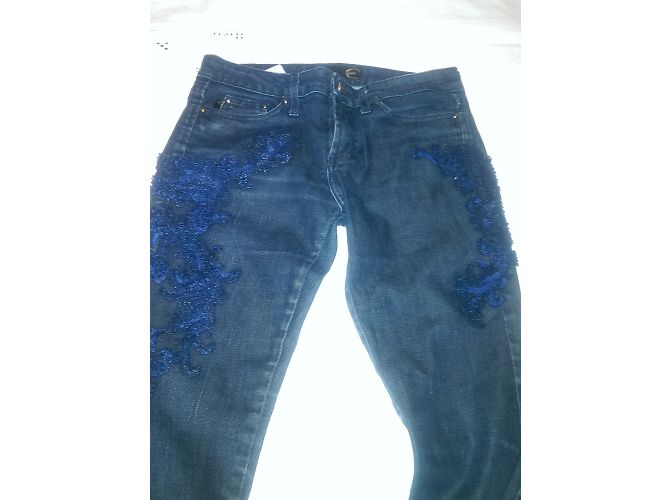 Jeans Just Cavalli bordados azules - vista 4