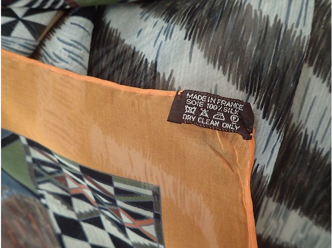 Hermès Lenços Marrom Estampa de leopardo Estampa de zebra - vista 10