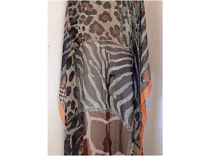 Hermès Lenços Marrom Estampa de leopardo Estampa de zebra - vista 2