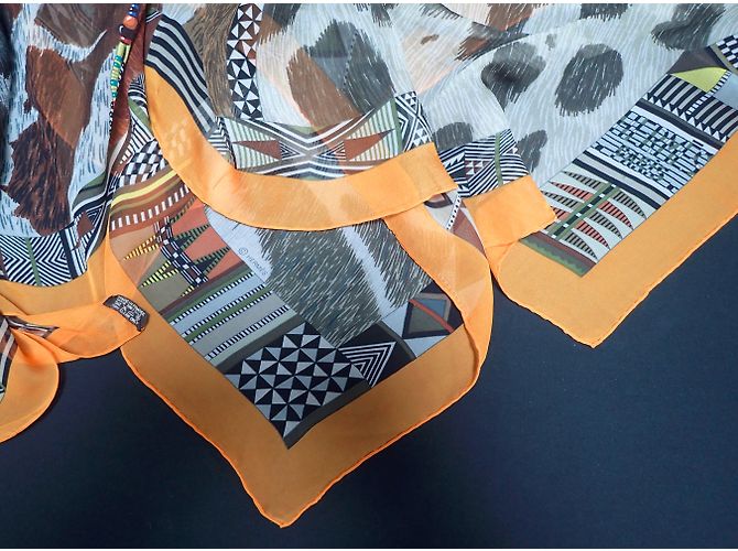 Hermès Lenços Marrom Estampa de leopardo Estampa de zebra - vista 20