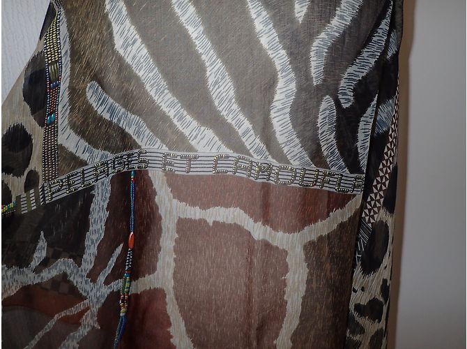 Hermès Lenços Marrom Estampa de leopardo Estampa de zebra - vista 8