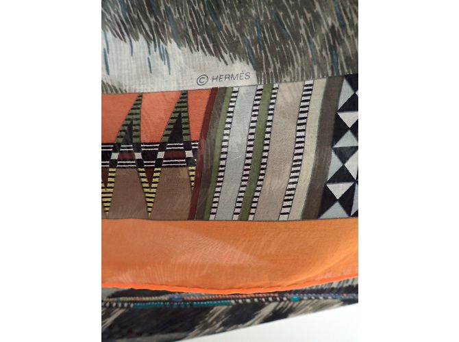 Hermès Lenços Marrom Estampa de leopardo Estampa de zebra - vista 9