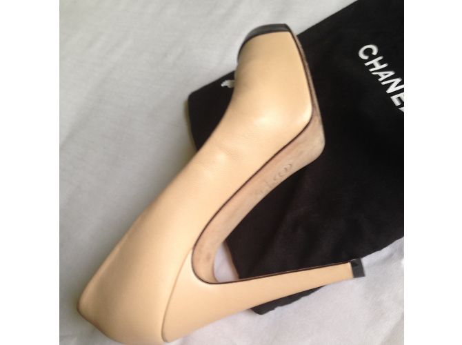 Chanel Leder Pumps Beige 38 - Ansicht 3