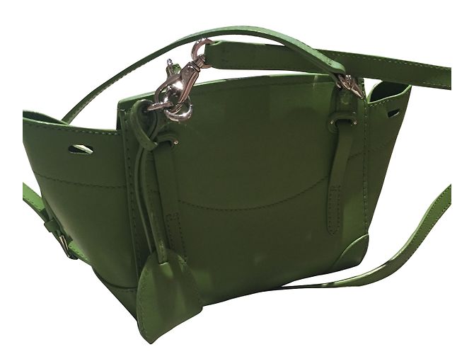 Borsa a mano Ralph Lauren in pelle di agnello verde - vista 2