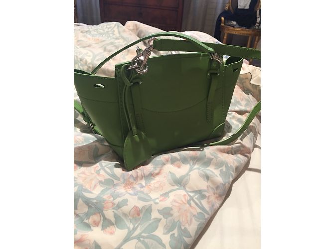 Borsa a mano Ralph Lauren in pelle di agnello verde - vista 3