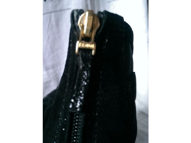 Sandali Fendi in pelle nera con punta aperta 40 Nero - vista 14