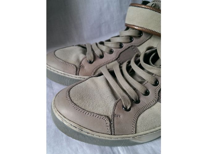 Sneaker Lanvin in pelle beige - vista 4