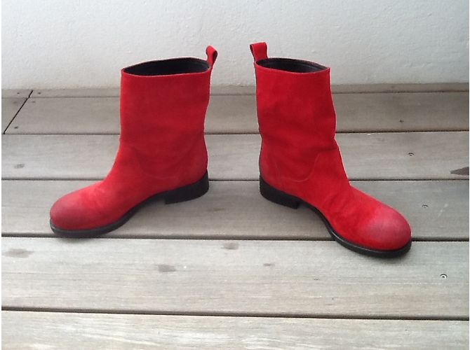 Autre Marque Botines LAT FEM de gamuza roja - vista 10