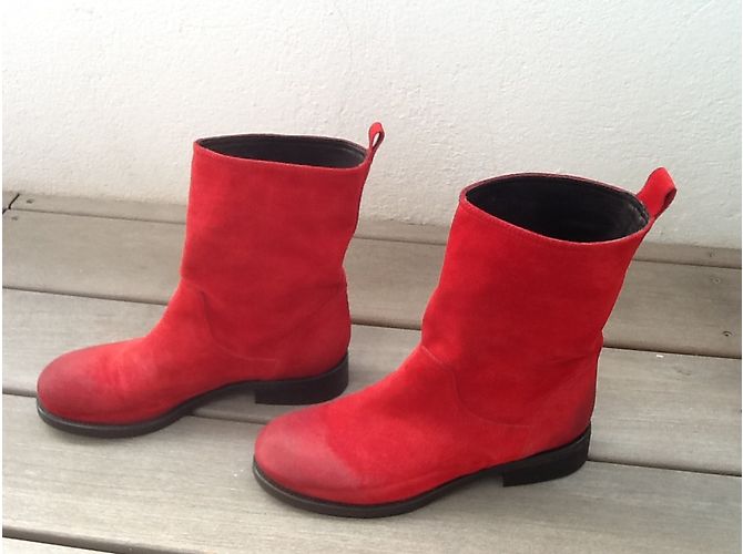 Autre Marque Botines LAT FEM de gamuza roja - vista 3
