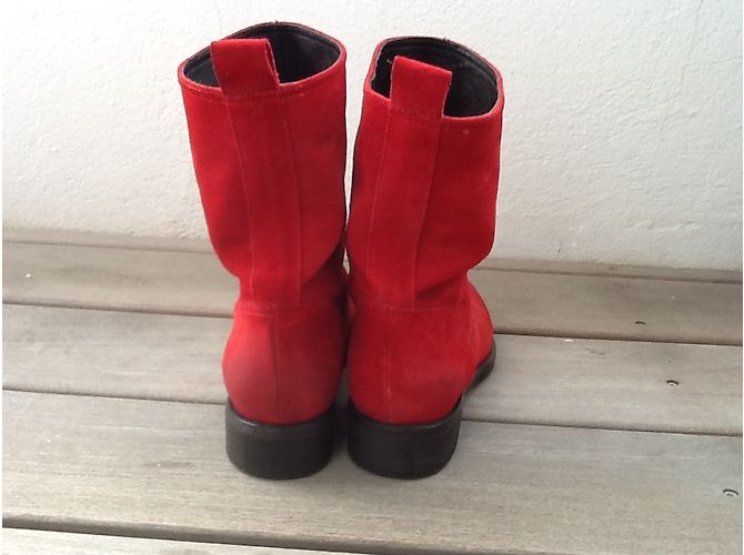 Autre Marque Botines LAT FEM de gamuza roja - vista 4