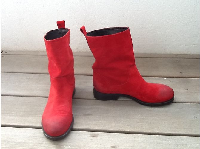Autre Marque Botines LAT FEM de gamuza roja - vista 5