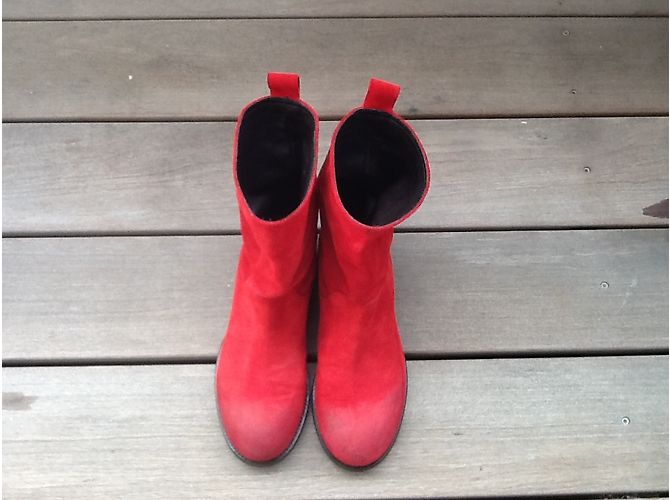 Autre Marque Botines LAT FEM de gamuza roja - vista 9