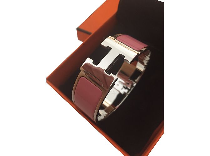 Hermès Pulsera Clic Clac H Plata Rosa - vista 2