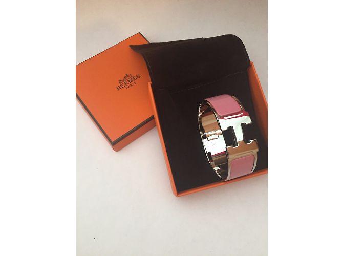 Hermès Pulsera Clic Clac H Plata Rosa - vista 3