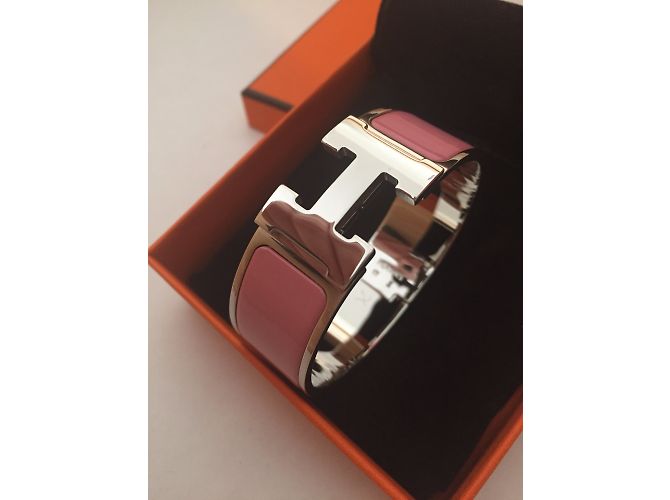 Hermès Pulsera Clic Clac H Plata Rosa - vista 4