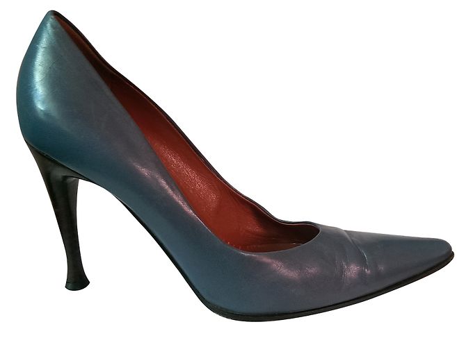 Décolleté Sergio Rossi in pelle blu 36 - vista 2
