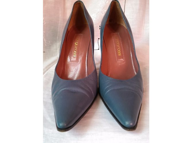 Décolleté Sergio Rossi in pelle blu 36 - vista 6