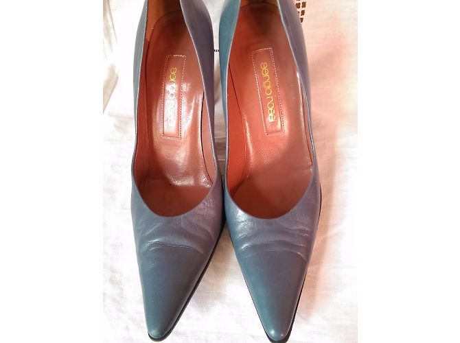 Décolleté Sergio Rossi in pelle blu 36 - vista 7