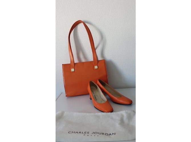 Borsa a mano Charles Jourdan in pelle arancione - vista 6