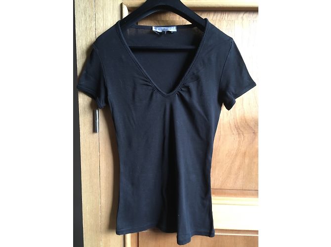 Camiseta Sportmax negra de algodón con cuello en V Negro - vista 3