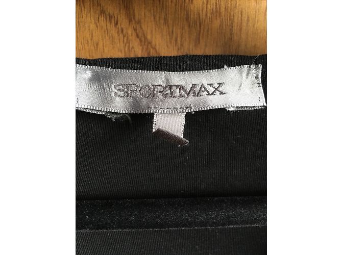 Camiseta Sportmax negra de algodón con cuello en V Negro - vista 4