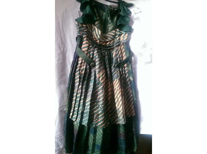 Vestito Les Petites in seta multicolore senza maniche Verde - vista 12