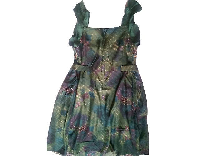 Vestito Les Petites in seta multicolore senza maniche Verde - vista 2