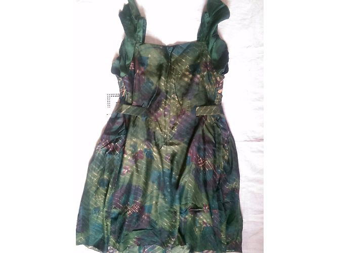 Vestito Les Petites in seta multicolore senza maniche Verde - vista 4