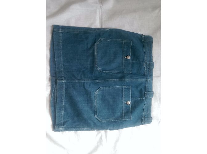 Isabel Marant Minifalda de Mezclilla Azul de Algodón - vista 4