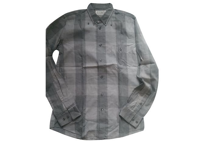 Camicia Maison Martin Margiela in cotone grigia a maniche lunghe Grigio - vista 2